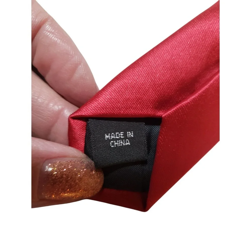 Arrow Mens Tie Necktie Designer Luxury‎ Solid Red Satin Formal Power Preppy